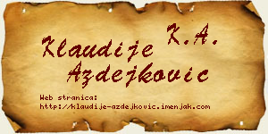 Klaudije Azdejković vizit kartica